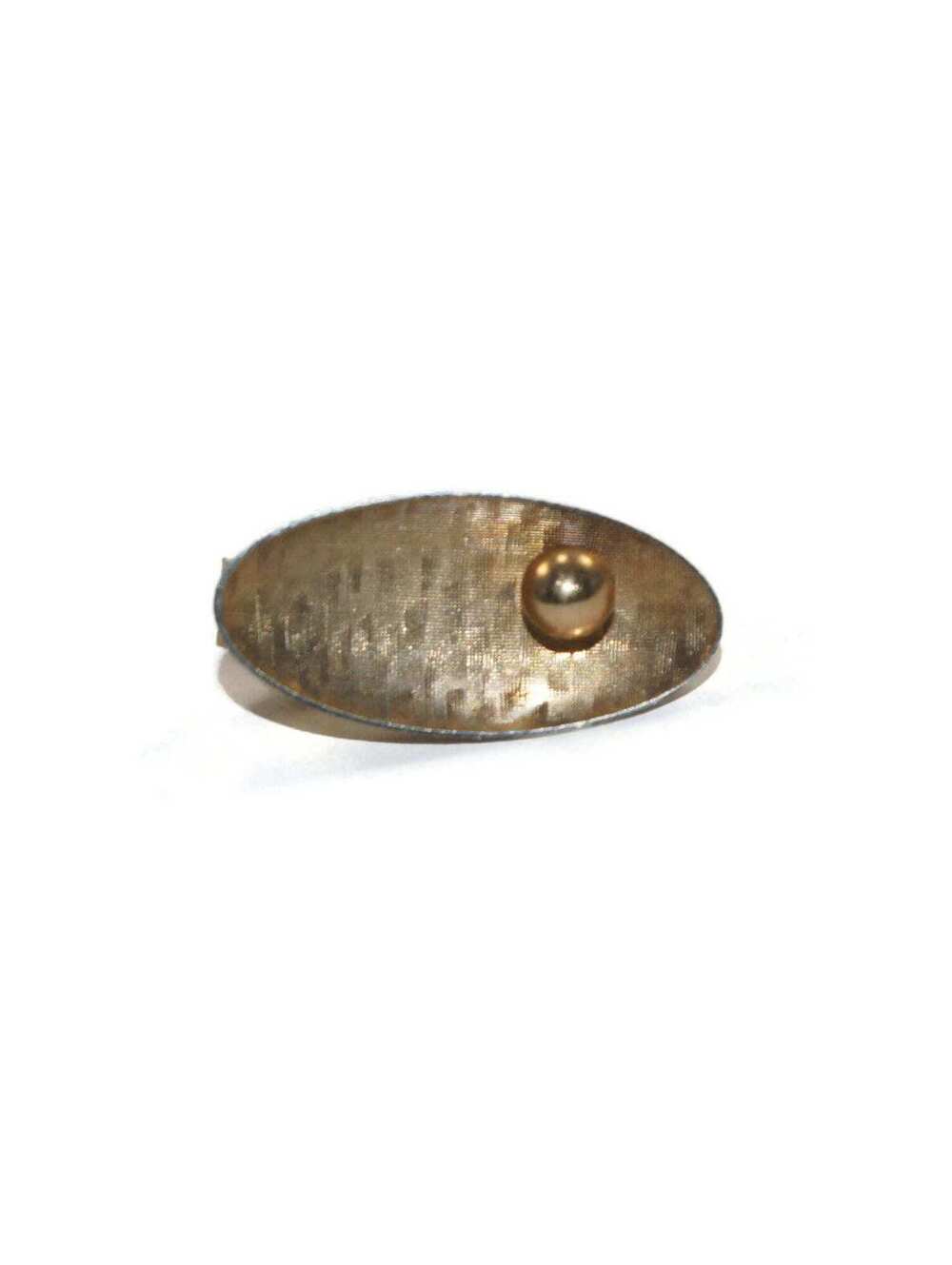 Vintage Small Krementz Textured Gold Tone Oval Tie Clip. Krementz Hallmark.